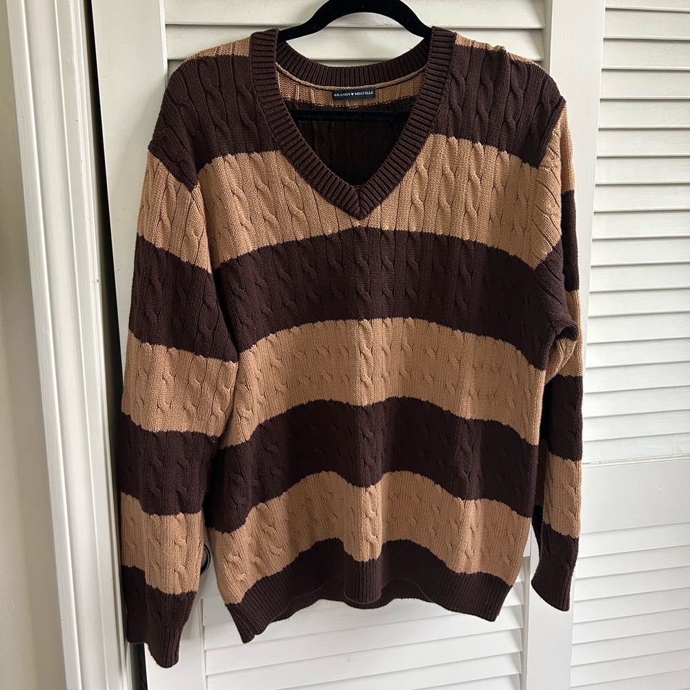 Brandy melville brown striped sweater